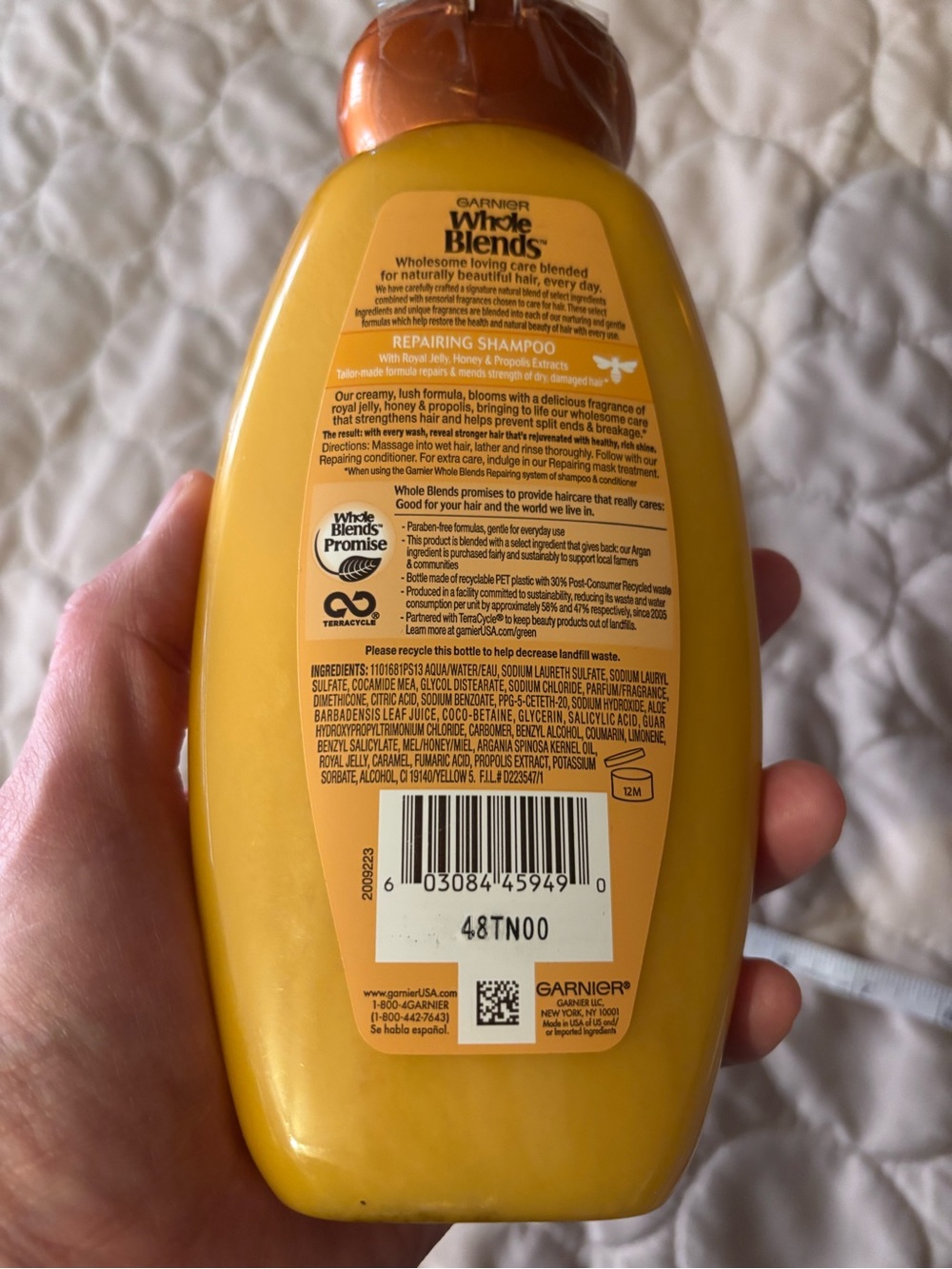 Garnier Whole Blends Honey Treasures Repairing Shampoo - Two-Bottle Bundle - Picture 3 of 7